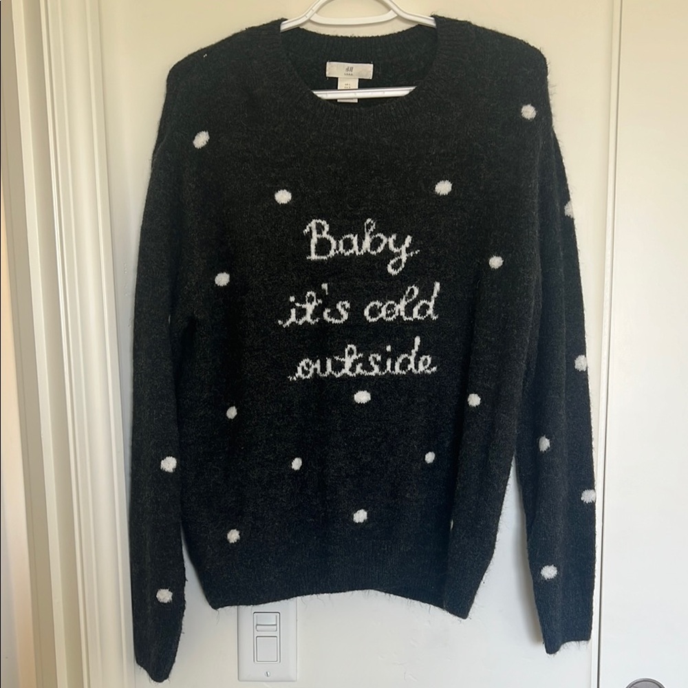 Black and White Polka Dot Sweater